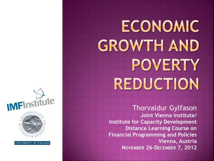 economic growth and poverty reduction