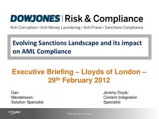 Evolving Sanctions Landscape and its impact on AML Compliance