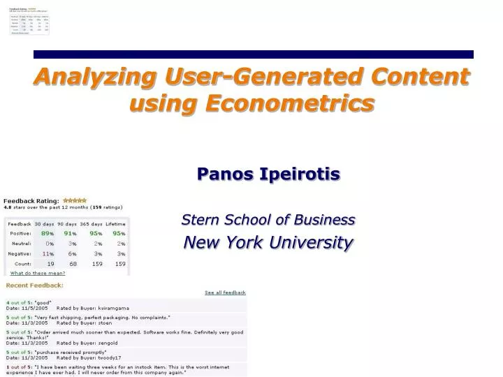 analyzing user generated content using econometrics