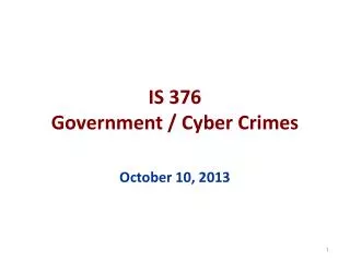 IS 376 Government / Cyber Crimes