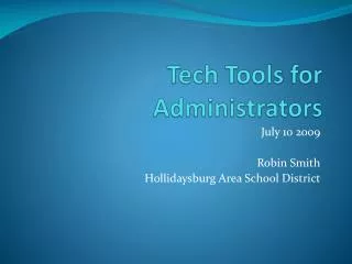 Tech Tools for Administrators