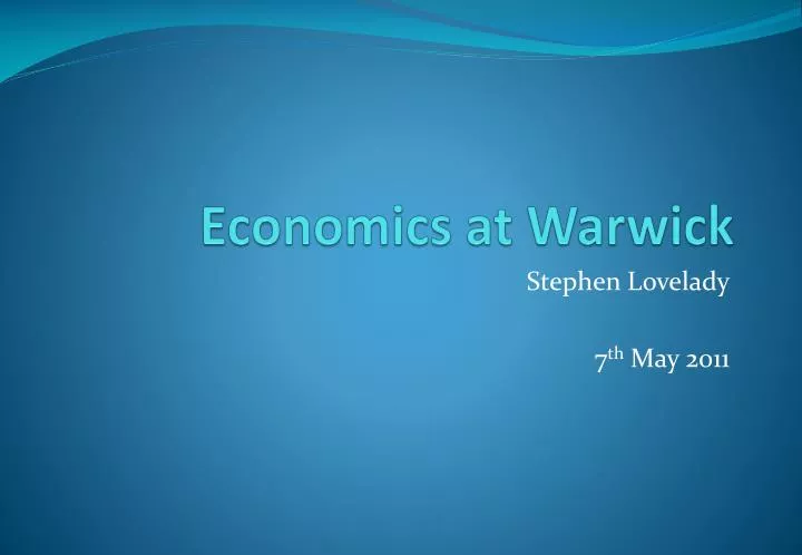 economics at warwick