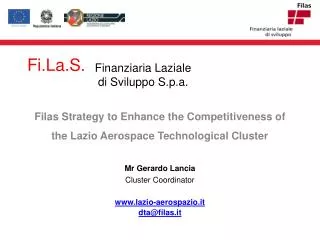Filas Strategy to Enhance the Competitiveness of the Lazio Aerospace Technological Cluster