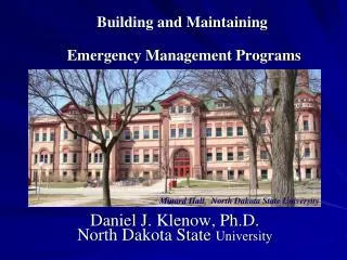 Building and Maintaining Emergency Management Programs