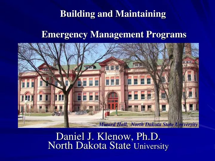 building and maintaining emergency management programs