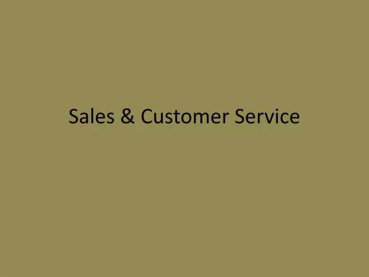 sales customer service
