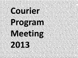 Courier Program Meeting 2013