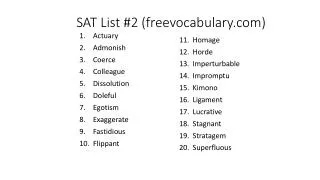 SAT List #2 (freevocabulary.com)