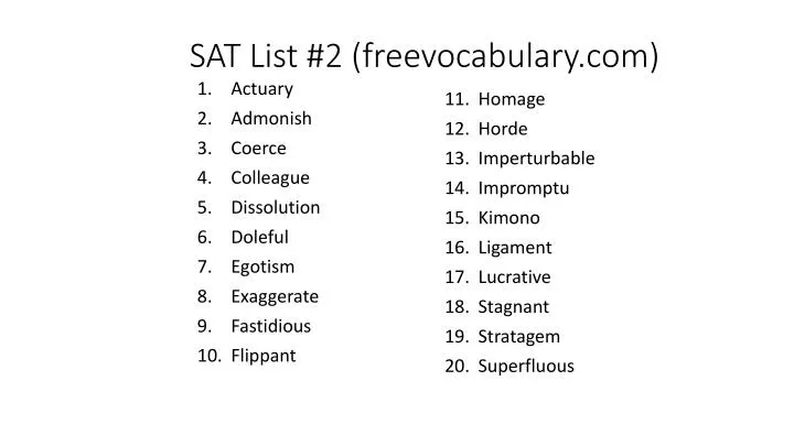 sat list 2 freevocabulary com