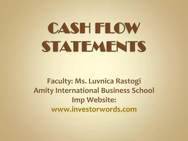 cash flow statements