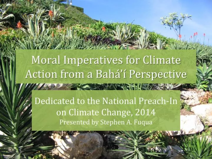 moral imperatives for climate action from a bah perspective