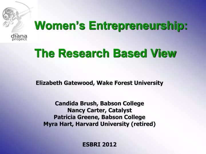 women s entrepreneurship the research based view