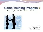 China Training Proposal - slide 1