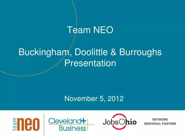 team neo buckingham doolittle burroughs presentation