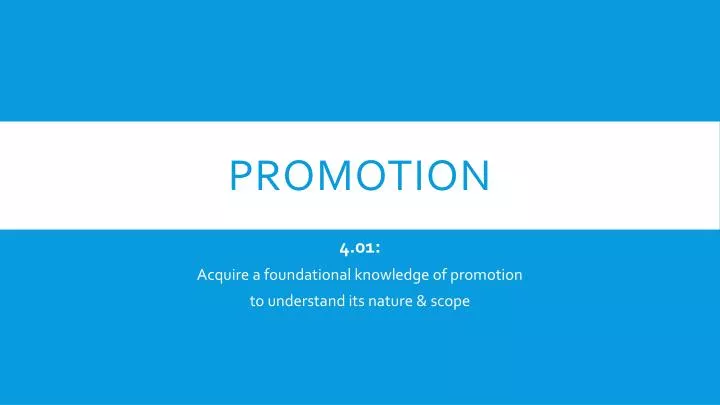 promotion