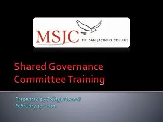 Shared Governance Committee Training