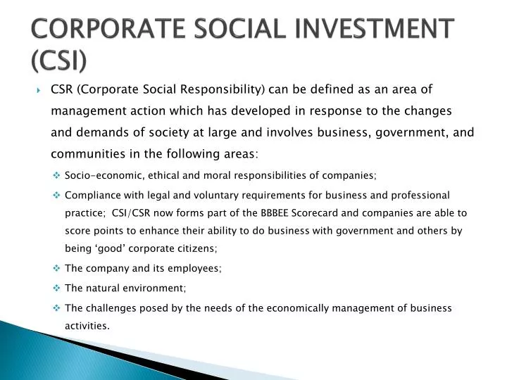 corporate social investment csi