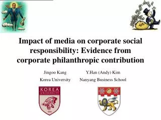 Impact of media on corporate social responsibility: E vidence from corporate philanthropic contribution