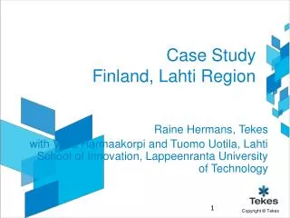Case Study Finland, Lahti Region