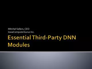 Essential Third-Party DNN Modules