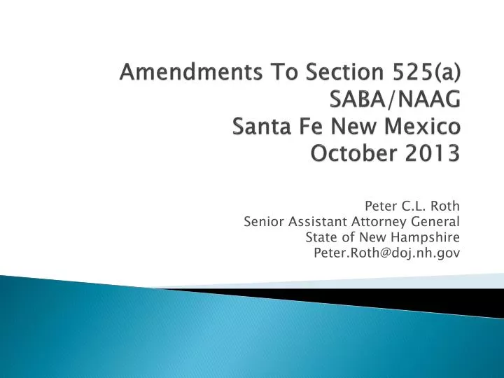 amendments to section 525 a saba naag santa fe new mexico october 2013