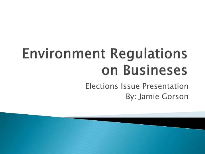 environment regulations on busineses