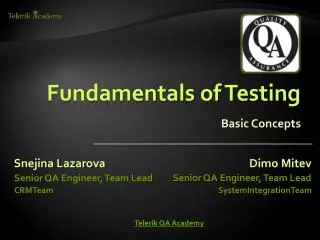 Fundamentals of Testing