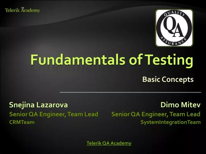 fundamentals of testing
