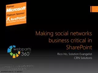 Making social networks business critical in SharePoint