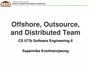 Offshore, Outsource, and Distributed Team