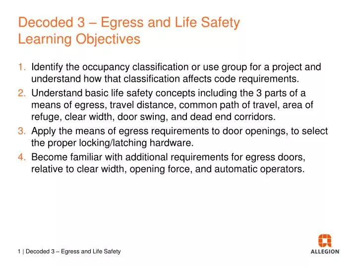 decoded 3 egress and life safety learning objectives