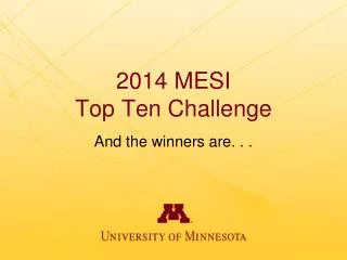 2014 MESI Top Ten Challenge