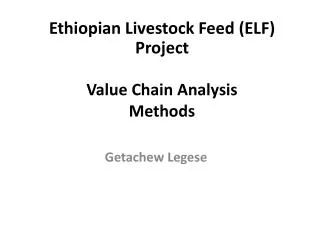 Value Chain Analysis Methods