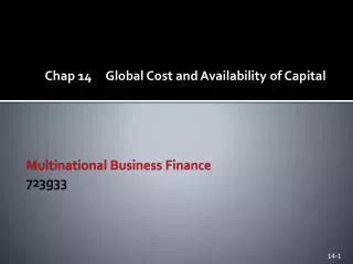 Multinational Business Finance 723g33