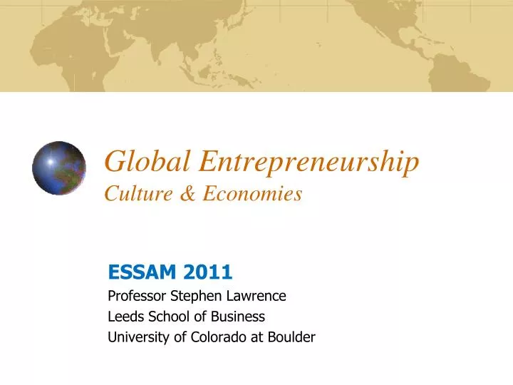global entrepreneurship culture economies