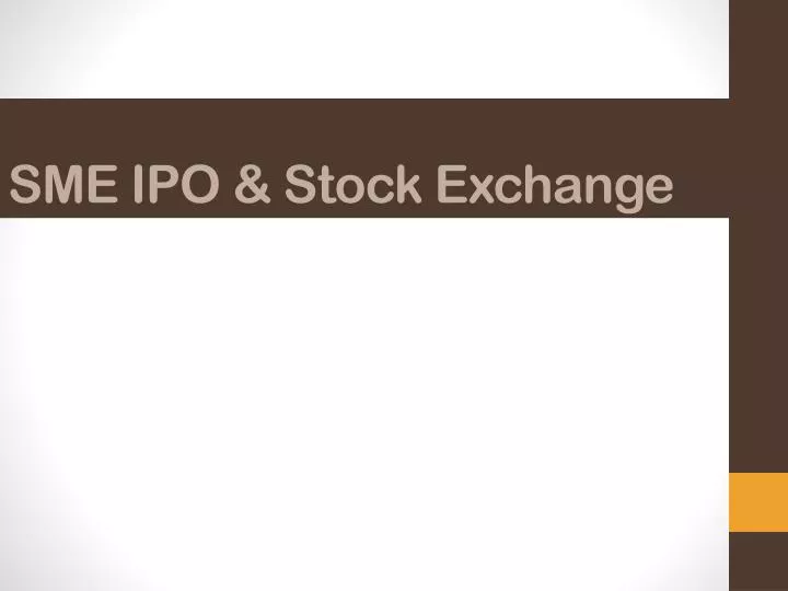 sme ipo stock exchange