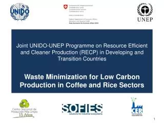 Joint UNIDO-UNEP Programme on Resource Efficient and Cleaner Production (RECP) in Developing and Transition Countries