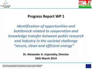 Dr . Alexander A. Uspenskiy , Director 24th March 2014