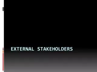 External stakeholders