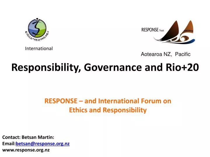 responsibility governance and rio 20