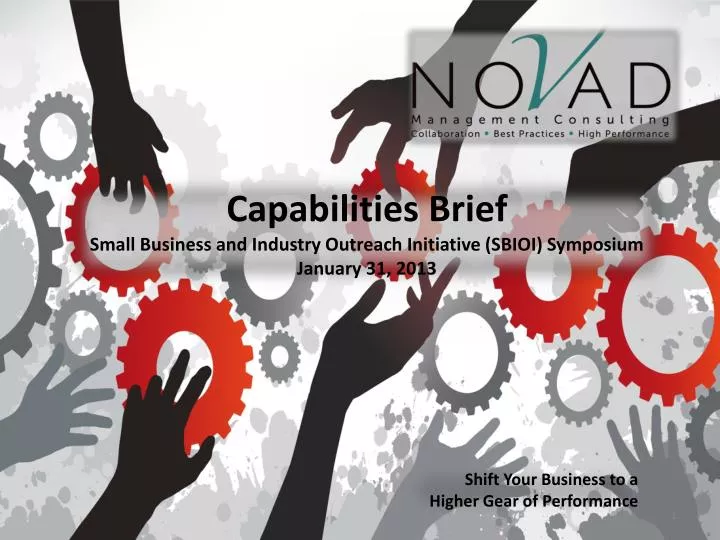 capabilities brief small business and industry outreach initiative sbioi symposium january 31 2013