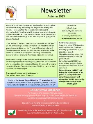 Newsletter Autumn 2013