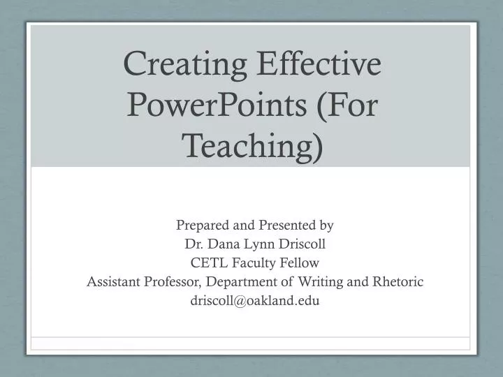 creating effective powerpoints for teaching