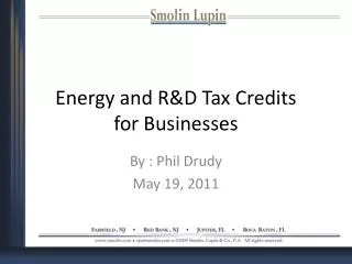 Energy and R&amp;D Tax Credits for Businesses