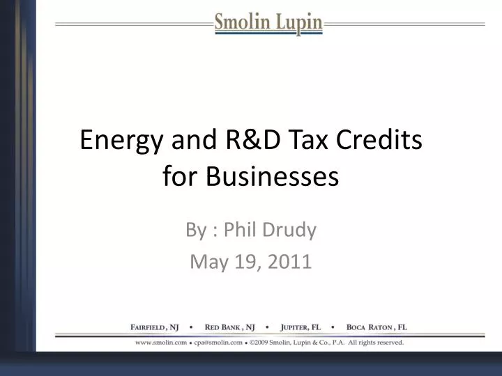 energy and r d tax credits for businesses