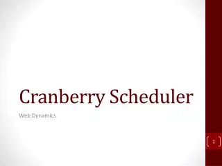 Cranberry Scheduler