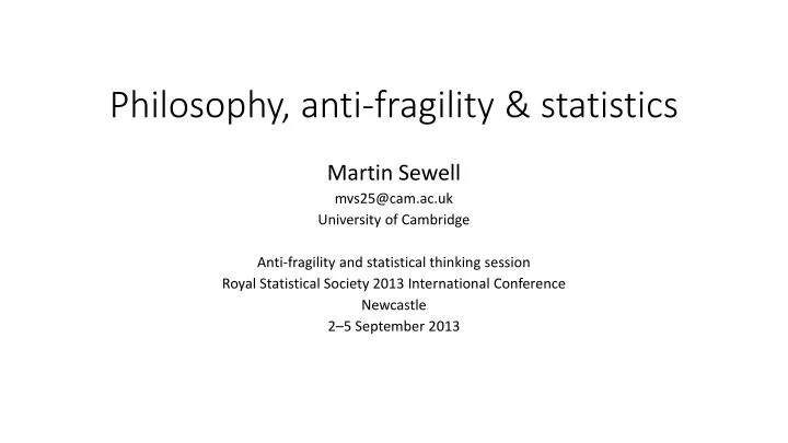 philosophy anti fragility statistics
