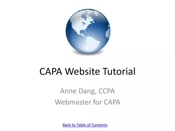 capa website tutorial