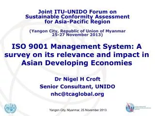 ISO 9001 Management System: A survey on its relevance and impact in Asian Developing Economies