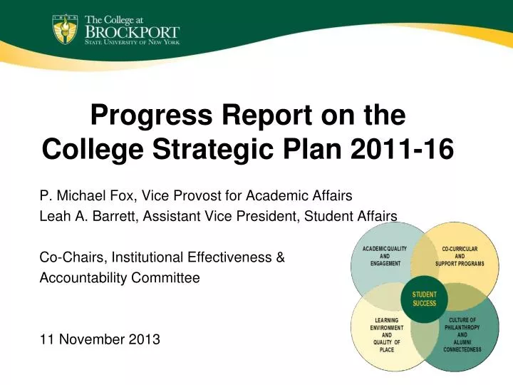 progress report on the college strategic plan 2011 16